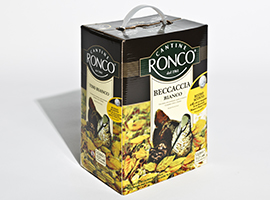 Incartonatrice wrap-around, confezione vino in cartone