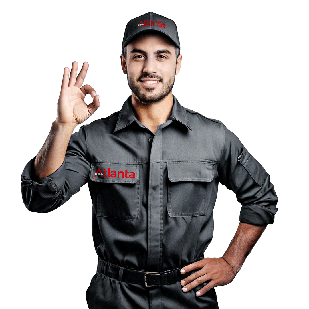 Manutenzione Data-sheet 8 Firefly A specialized technical man dressed in work dark gray solid colored pants and shirt wearing